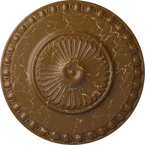 Ekena Millwork Lyon Ceiling Medallion (Fits Canopies up to 3 5/8"), 23 1/2"OD x 3 1/4"P, Smokey Topaz Crackle CM23LYSTC - main